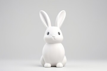 White ceramic rabbit animal mammal cute.