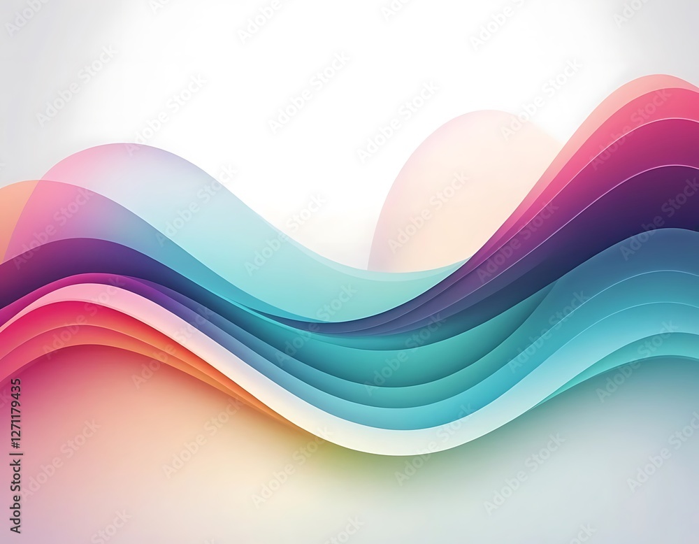 Aufkleber harmonious gradient waves, a serene abstract spectrum of color