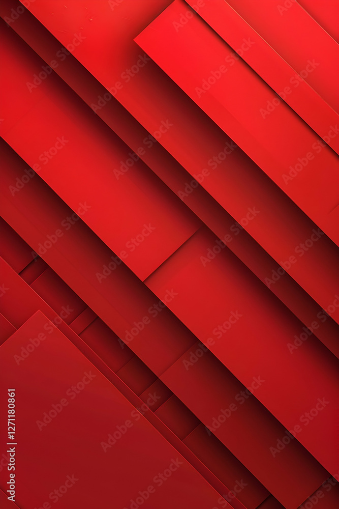 Aufkleber abstract composition of layered red panels creating a dynamic visual depth effect