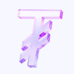mongolia tugrik currency icon with colorful gradient. 3d rendering illustration for graphic design, ui ux design, presentation or background. shape with glass effect	