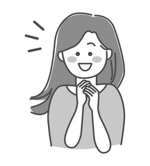 笑顔の女性のイラスト素材