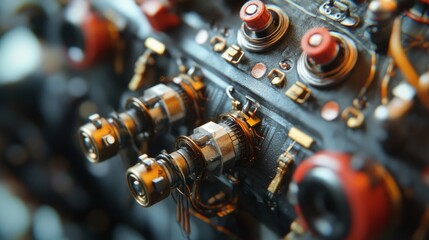Intricate Futuristic Machinery Control Panel Design
