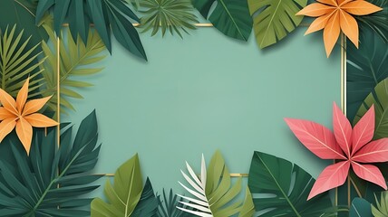 Leaves banner composition