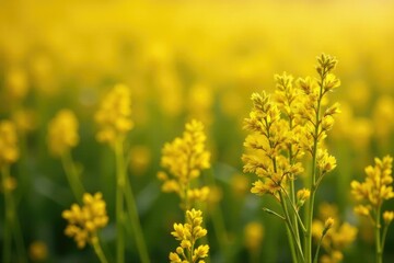 Obraz premium Amber waves of goldenrod sway in wind's caress, flower, goldenrod