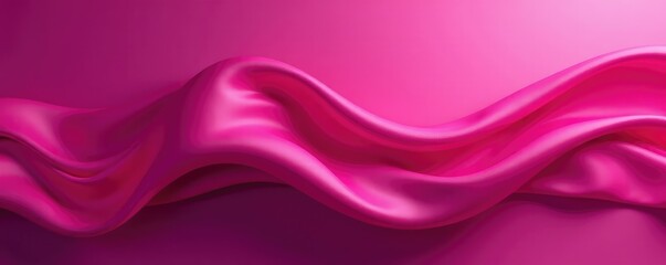 Obraz premium Abstract magenta silk wave on a gradient background, background, magenta, rich