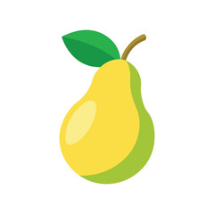 pear with leaf vector art white