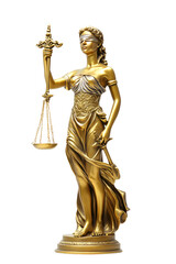 Statue of justice on the white background