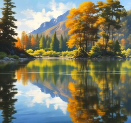 Naklejka premium Illustration of travel landscape.