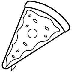 Retro Pizza Line Art Graphic