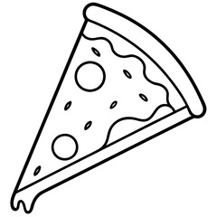Retro Pizza Line Art Graphic