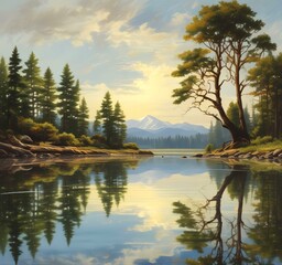 Illustration of travel landscape.