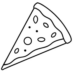 Retro Pizza Line Art Graphic