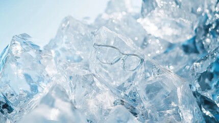 Myopia prevention with a man wearing glasses rock climbing outdoors. Outdoor adventure, wellness, and eye health