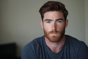 Obraz premium Close-up Portrait of a Man with a Red Beard