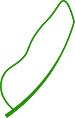 Green Leaf Vector with Delicate Contour Lines