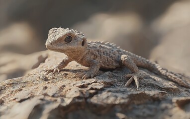 A tiny lizard rough textured skin in detail