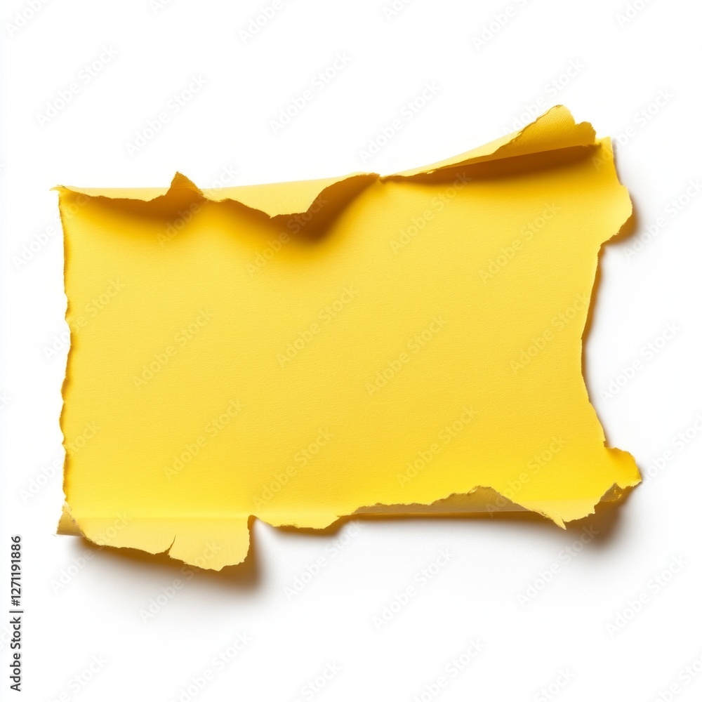 Aufkleber bright yellow torn paper with jagged edges evokes creativity and artistic flair. ideal for craft pro