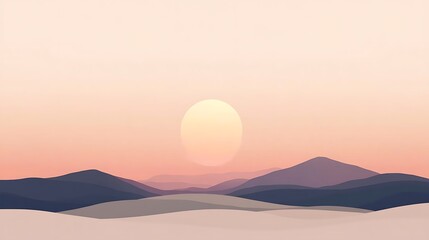 Fototapeta premium Serene Sunset Over Gentle Rolling Hills