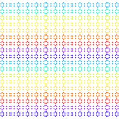 Obraz premium Hexagonal pattern featuring small, evenly spaced dots arranged in a sequence of rainbow colors