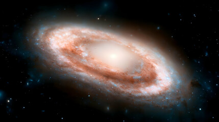 Spiral Galaxy in Deep Space, Stellar Formation, Cosmic Background, Astronomical Image, Science Education
