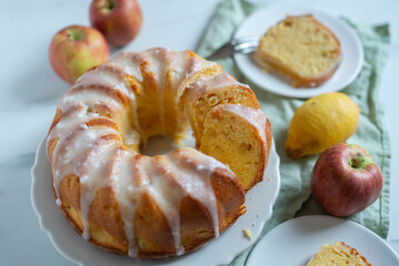 Bundt Cake with Topped with Sugar Glaze 