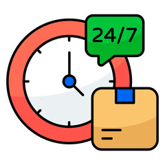 Creative design icon of 24 hr delivery service
