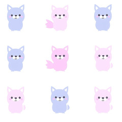 Fototapeta premium Cute Pastel Colored Animal Friends Pattern Illustration for Children s Designs and Textiles