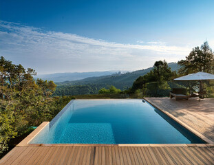 Generated image　プールのある風景