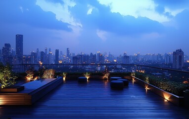 Obraz premium Rooftop view of a sprawling urban landscape