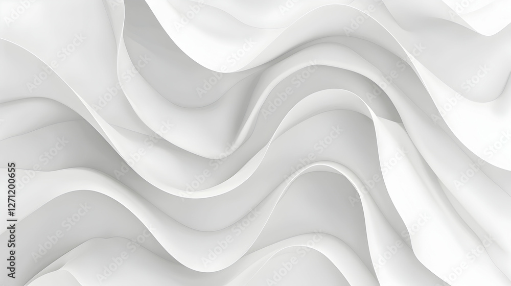 Poster abstract white wave patterns creating a smooth, flowing texture ideal for backgrounds and designs