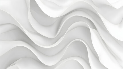 Obraz premium Abstract white wave patterns creating a smooth, flowing texture ideal for backgrounds and designs