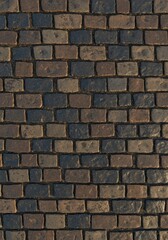 Obraz premium A realistic close-up of cobblestone street texture