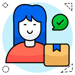 A unique design icon of delivery girl