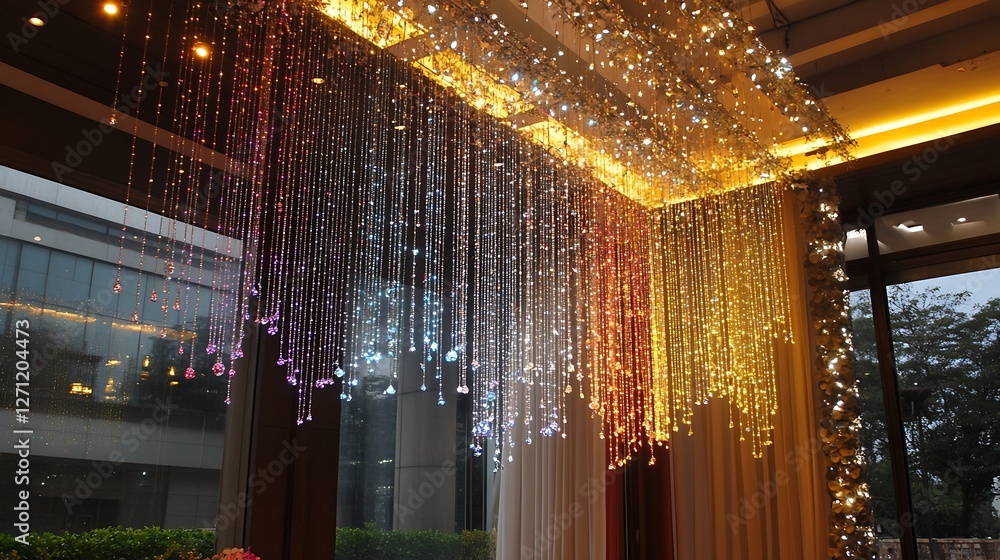 Poster stunning chandelier with shimmering crystals creating a magical atmosphere in a modern interior : ge
