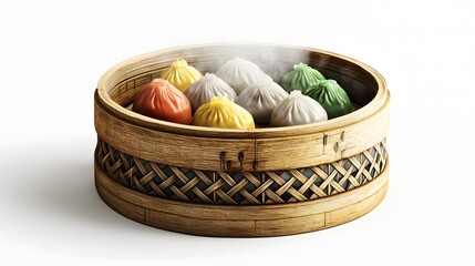 Fototapeta premium Delicious assortment of steamed dumplings asian cuisine food photography kitchen close-up culinary art