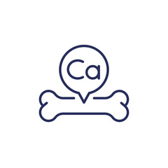 Calcium for bones line icon