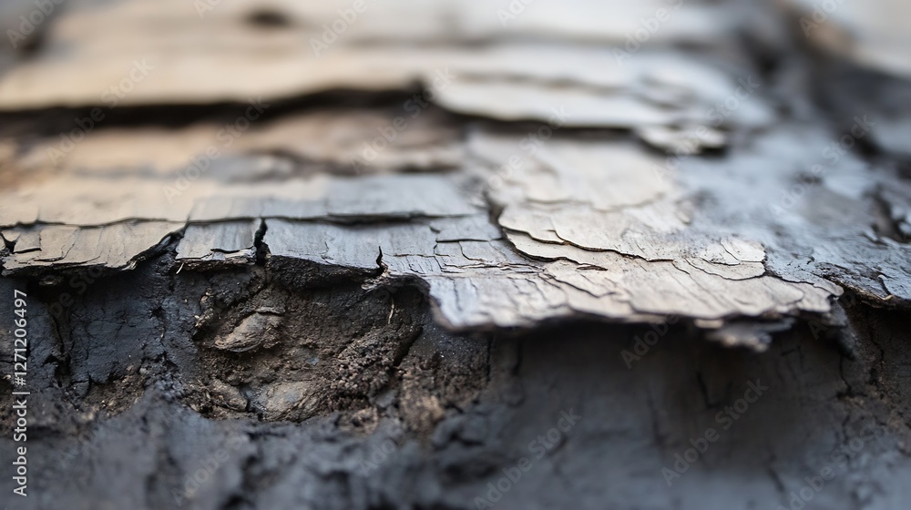 Poster closeup of old tree bark showing detailed texture and natural aging effects : generative ai
