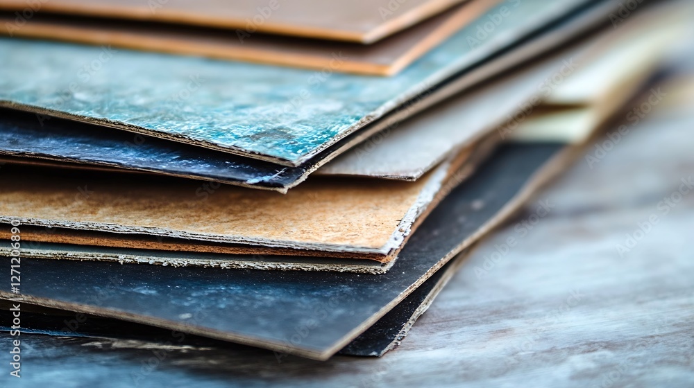 Fototapete stacks of textured paper sheets showcasing various colors and patterns for design inspiration : gene