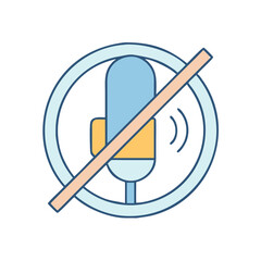 mute microphone icon, mute microphone vector illustration-simple illustration of mute microphone, perfect for mute microphone logos and icons