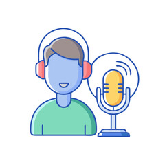 podcast host icon, podcast host vector illustration-simple illustration of podcast host, perfect for podcast host logos and icons
