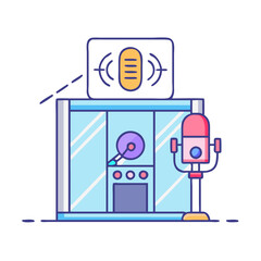 recording booth icon, recording booth vector illustration-simple illustration of recording booth, perfect for recording booth logos and icons