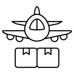 Unique design icon of air cargo