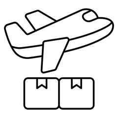 Unique design icon of air cargo