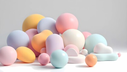 Fototapeta premium Colorful Abstract Geometric Shapes on a White Background