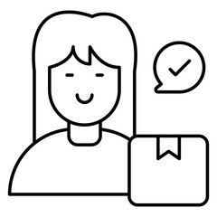 A unique design icon of delivery girl