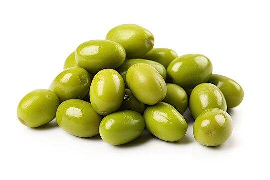 White background garlic stuffed olives