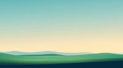 Serene Green Hills Under a Pale Sky