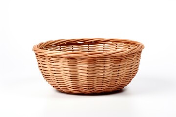 White background with isolated wicker basket