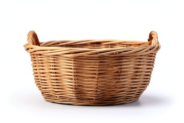 Fototapeta premium White background with isolated wicker basket