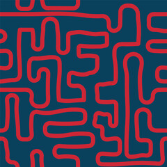 Abstract seamless pattern with red lines